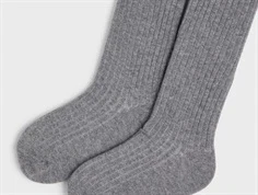 Nname It dark grey melange strømpebukser (2-pak)